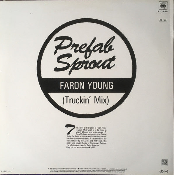 Prefab Sprout : Faron Young (Truckin' Mix) (12",45 RPM,Maxi-Single)