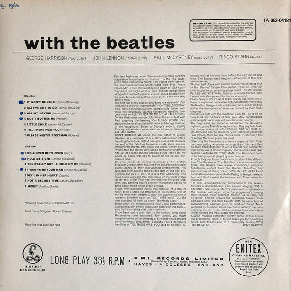 The Beatles : With The Beatles (LP, Album, RE)