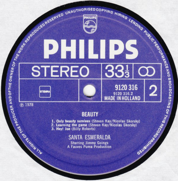 Santa Esmeralda Starring Jimmy Goings : Beauty (LP, Album)
