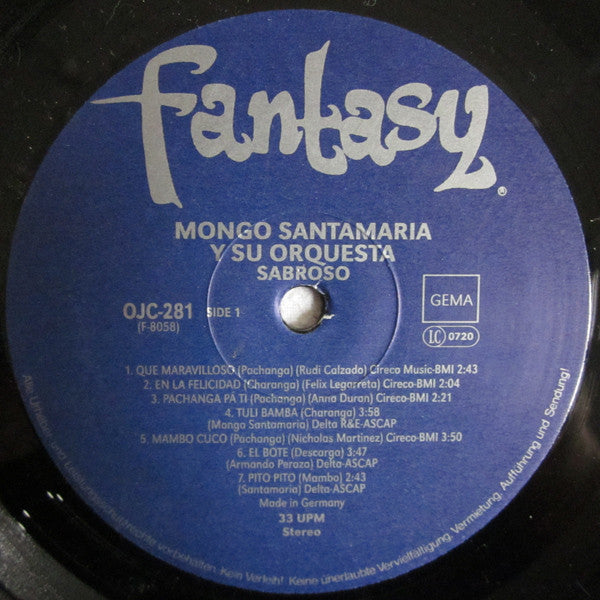 Mongo Santamaria Y Su Orquesta* : Sabroso! (LP, Album, RE, RM)