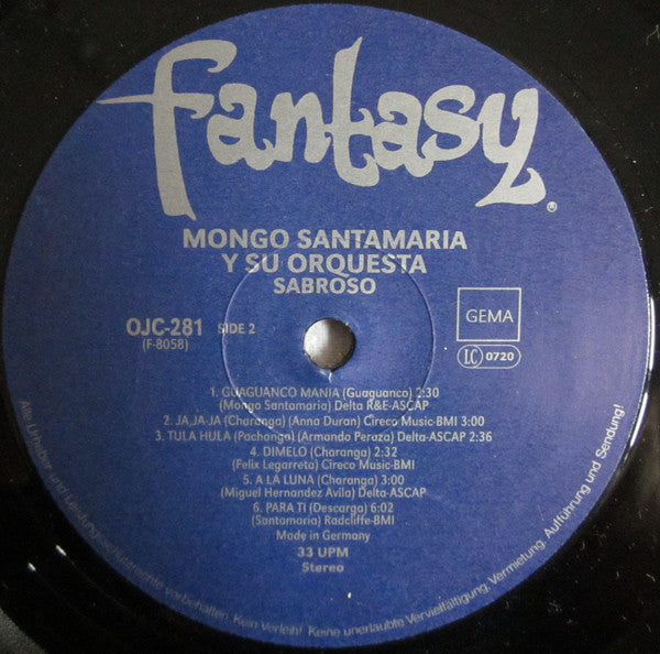 Mongo Santamaria Y Su Orquesta* : Sabroso! (LP, Album, RE, RM)