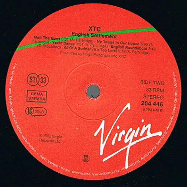 XTC : English Settlement (LP, Album, Tex)