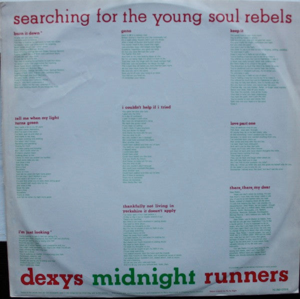 Dexys Midnight Runners : Searching For The Young Soul Rebels (LP, Album)