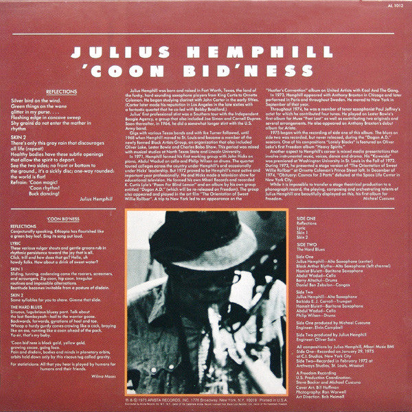 Julius Hemphill : 'Coon Bid'ness (LP, Album)