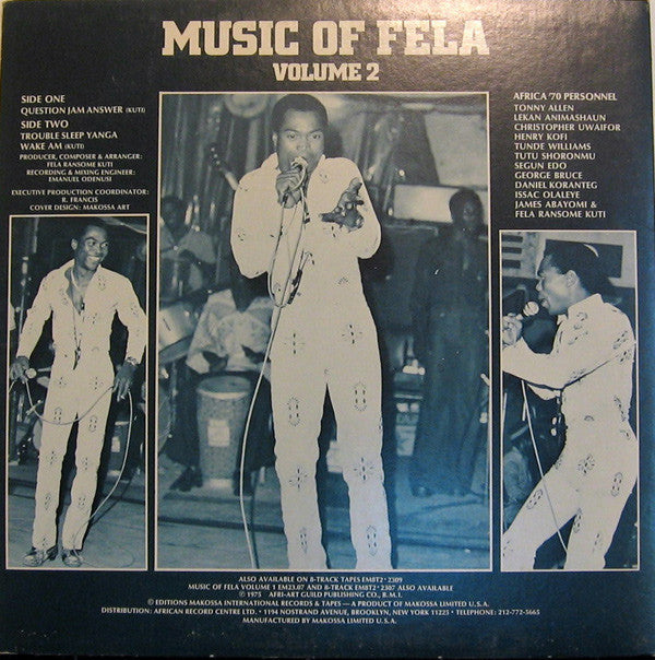 Fela Kuti & Africa 70 : Music Of Fela Volume 2: Question Jam Answer (LP)