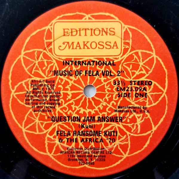 Fela* & The Africa '70* : Music Of Fela Volume 2: Question Jam Answer (LP)