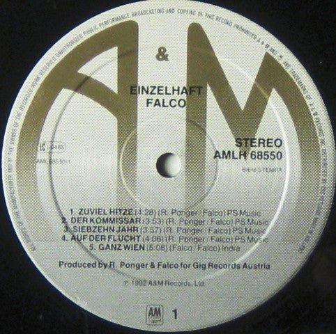 Falco : Einzelhaft (LP, Album)