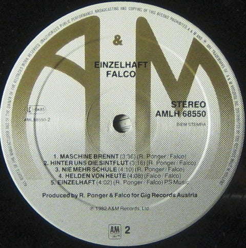 Falco : Einzelhaft (LP, Album)
