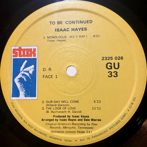Isaac Hayes : ...To Be Continued (LP, Album)