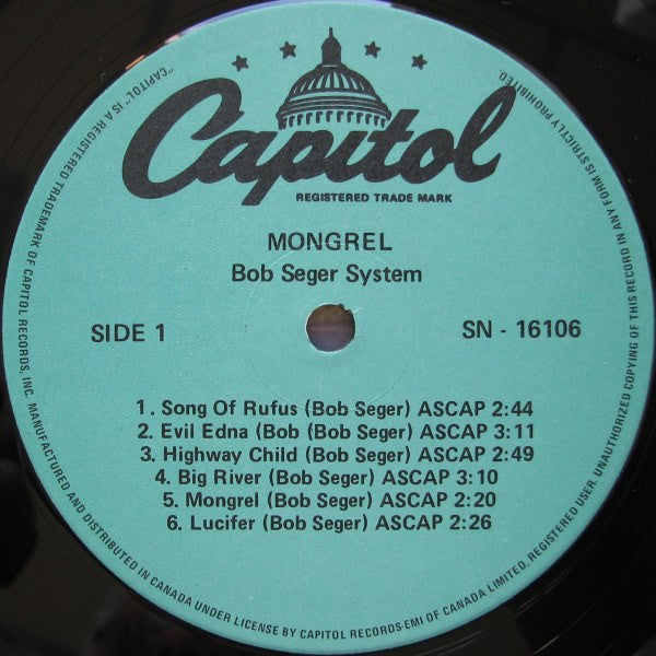 Bob Seger System : Mongrel (LP,Album,Reissue)