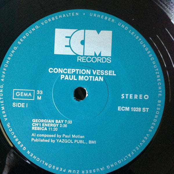 Paul Motian : Conception Vessel (LP, Album)