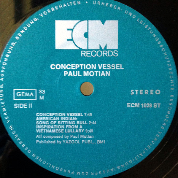 Paul Motian : Conception Vessel (LP, Album)