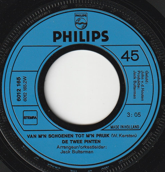 De Twee Pinten : Zwaaien En Zwieren / Van M'n Schoenen Tot M'n Pruik (7", Single, Inj)