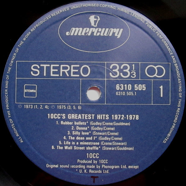 10cc : Greatest Hits 1972-1978 (LP, Comp)