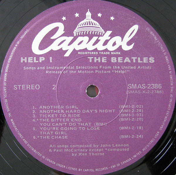The Beatles : Help! (Original Motion Picture Soundtrack) (LP, Album, RE, Pur)