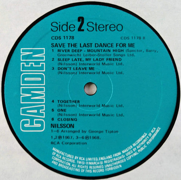 Harry Nilsson - Save The Last Dance For Me (LP, Comp) - De Platen Aap – Vinylwinkel in Brielle & online webshop voor muziekliefhebbers