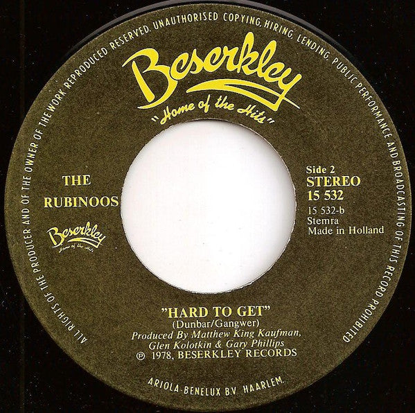 The Rubinoos - Peek A Boo / Hard To Get (7", Single) - De Platen Aap – Vinylwinkel in Brielle & online webshop voor muziekliefhebbers