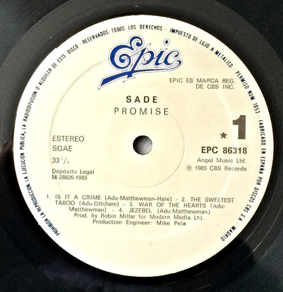 Sade - Promise (LP, Album) - De Platen Aap – Vinylwinkel in Brielle & online webshop voor muziekliefhebbers