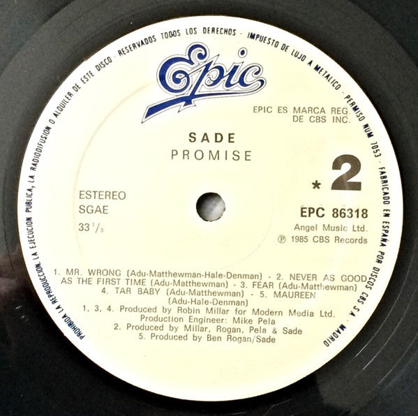 Sade - Promise (LP, Album) - De Platen Aap – Vinylwinkel in Brielle & online webshop voor muziekliefhebbers