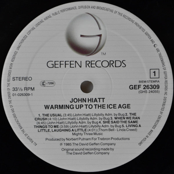 John Hiatt : Warming Up To The Ice Age (LP, Album)