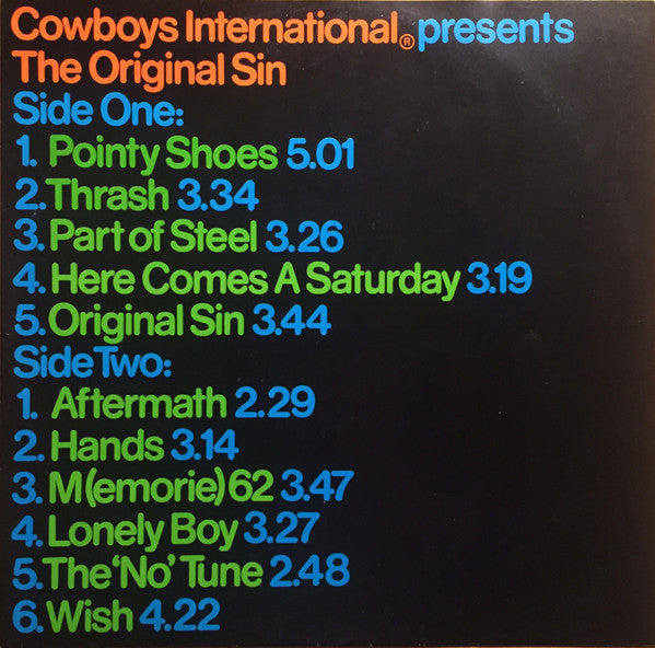 Cowboys International ®* : The Original Sin (LP, Album, Thi)