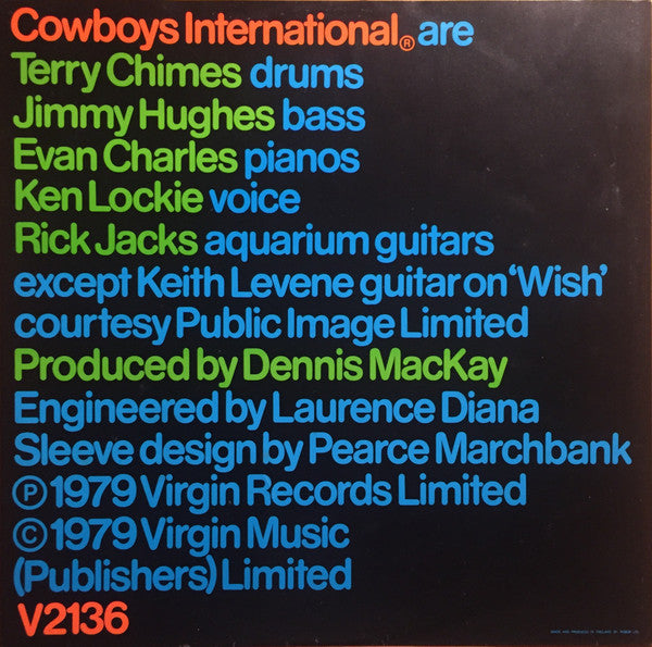 Cowboys International ®* : The Original Sin (LP, Album, Thi)