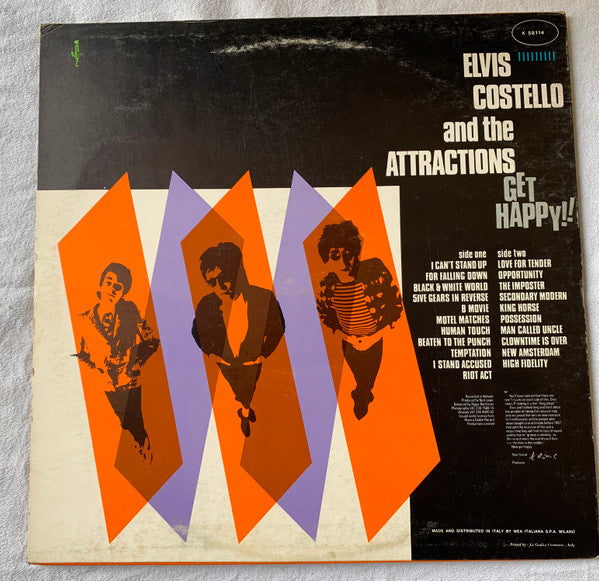 Elvis Costello And The Attractions* : Get Happy! (LP, Album, Promo)