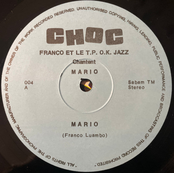 Franco Et Son Orchestre T.P.O.K. Jazz : Mario (LP,Album)