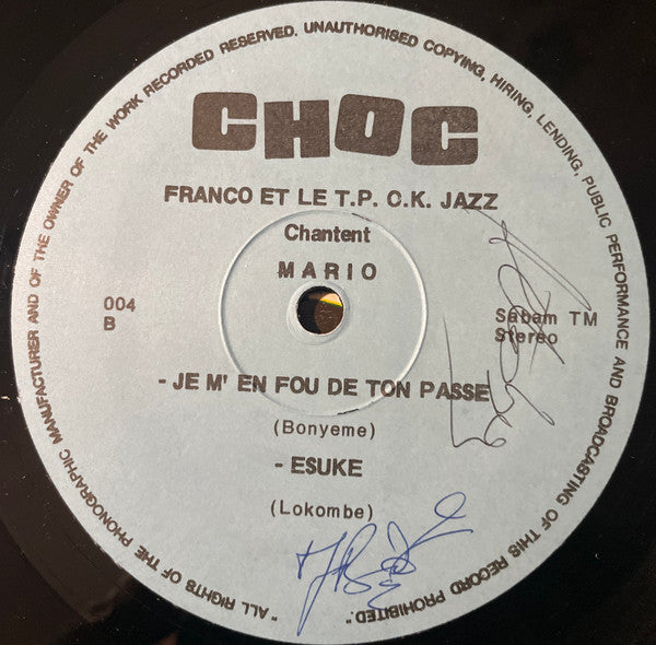 Franco Et Son Orchestre T.P.O.K. Jazz : Mario (LP,Album)