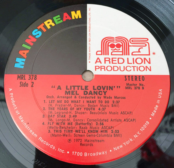 Mel Dancy : A Little Lovin' (LP, Album)