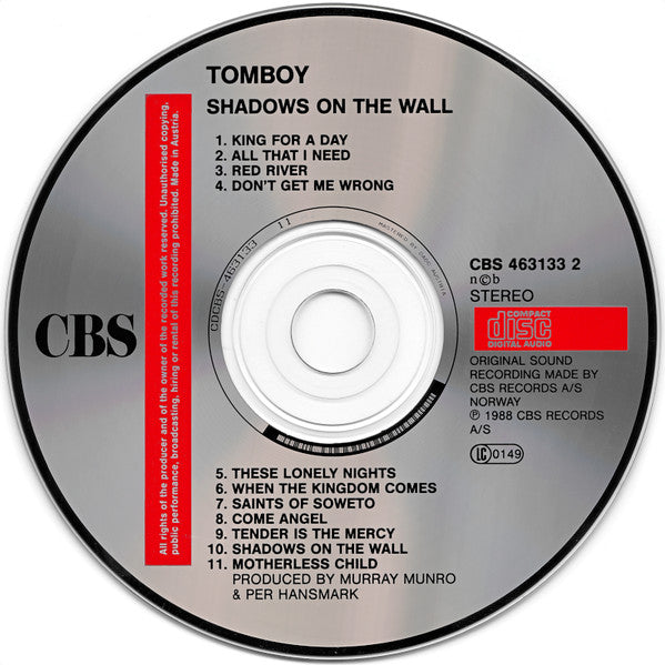Tomboy - Shadows On The Wall (CD, Album) - De Platen Aap – Vinylwinkel in Brielle & online webshop voor muziekliefhebbers