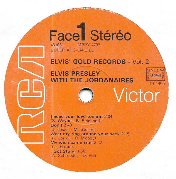 Elvis Presley : Elvis' Gold Records - Volume 2 (LP, Comp, RE)
