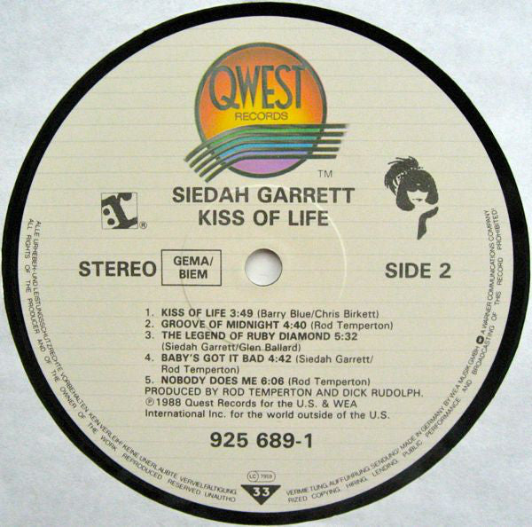 Siedah Garrett : Kiss Of Life (LP,Album)