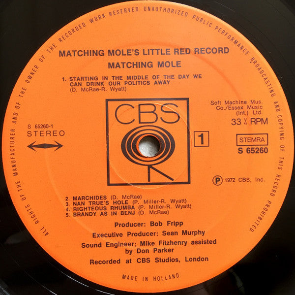 Matching Mole : Matching Mole's Little Red Record (LP, Album)