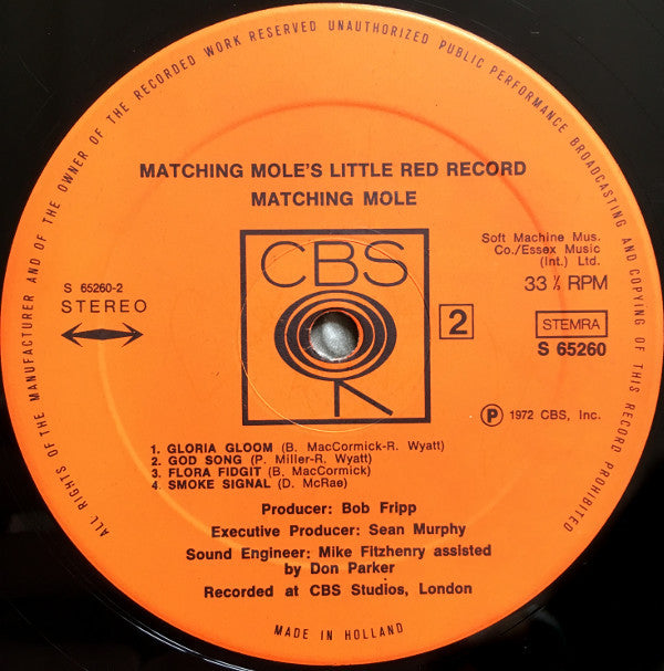 Matching Mole : Matching Mole's Little Red Record (LP, Album)
