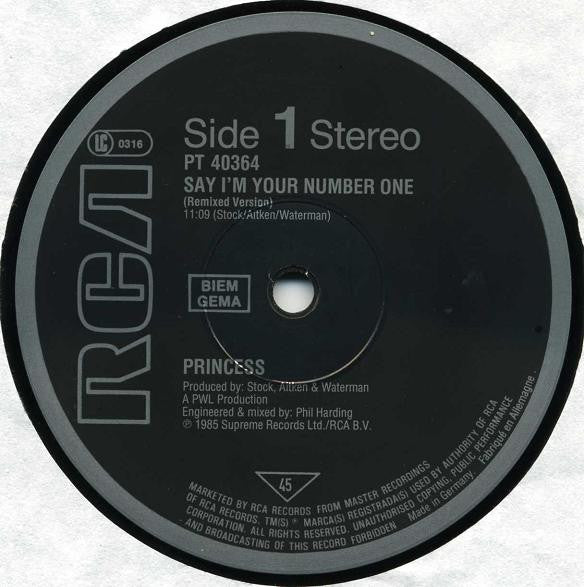 Princess - Say I'm Your No. 1 (12") - De Platen Aap – Vinylwinkel in Brielle & online webshop voor muziekliefhebbers