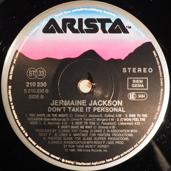 Jermaine Jackson : Don't Take It Personal (LP, Album)