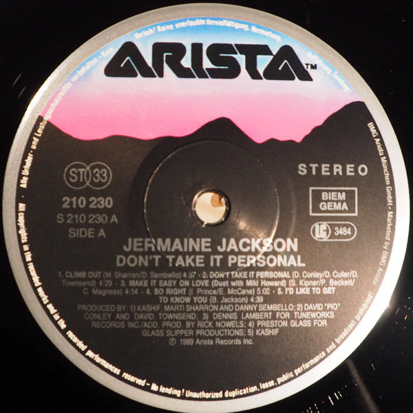 Jermaine Jackson : Don't Take It Personal (LP, Album)