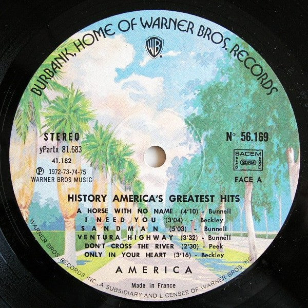 America (2) : History · America's Greatest Hits (LP, Comp)