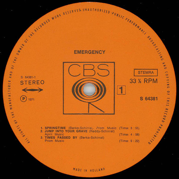 Emergency (6) : Emergency (LP, Album, Gat)
