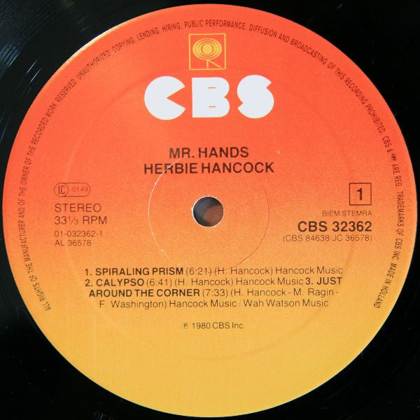 Herbie Hancock : Mr. Hands (LP, Album, RE)