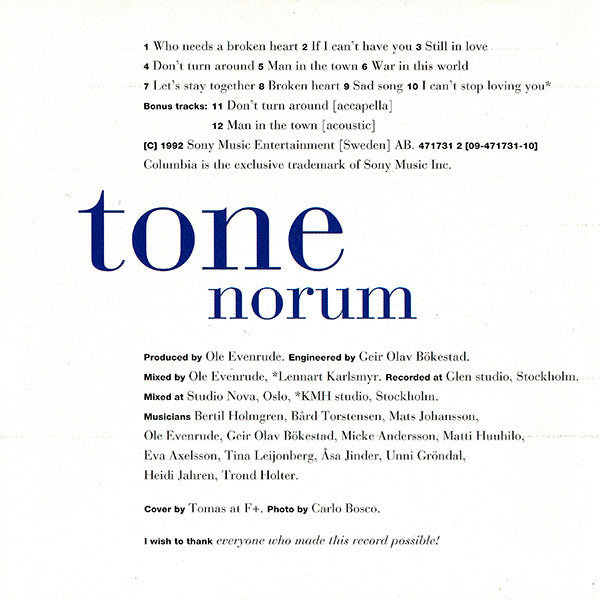 Tone Norum : Don't Turn Around ! (CD, Album)