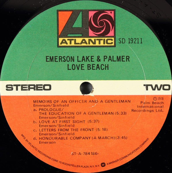 Emerson, Lake & Palmer : Love Beach (LP, Album, M/Print, Gol)