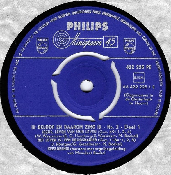 Kees Deenik - Ik Geloof En Daarom Zing Ik No. 2 (7", Single) - De Platen Aap – Vinylwinkel in Brielle & online webshop voor muziekliefhebbers