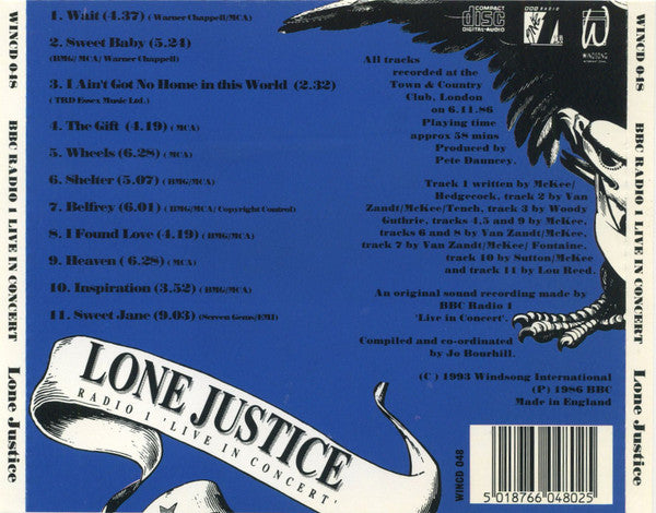 Lone Justice : BBC Radio 1 Live In Concert (CD, Album)
