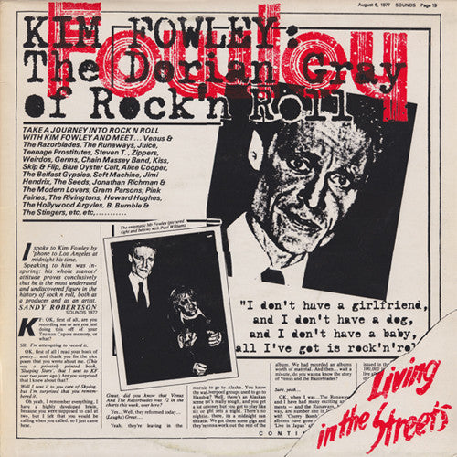 Kim Fowley : Living In The Streets (LP, Comp)