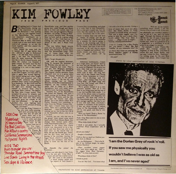 Kim Fowley : Living In The Streets (LP, Comp)