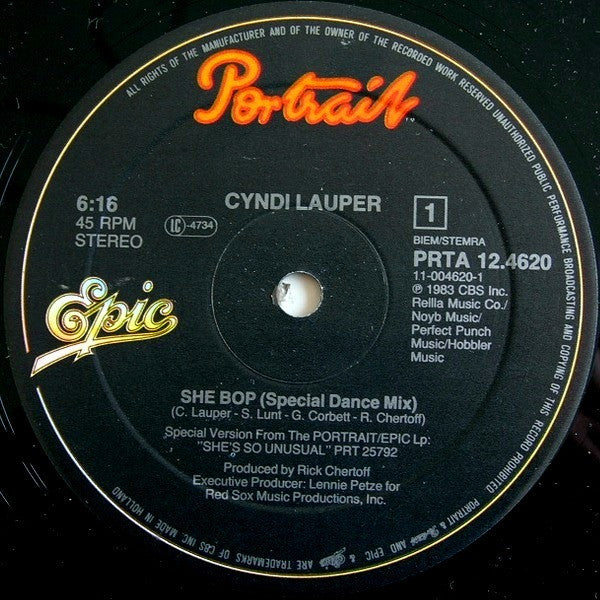 Cyndi Lauper - She Bop (Special Dance Mix) (12", Maxi) - De Platen Aap – Vinylwinkel in Brielle & online webshop voor muziekliefhebbers