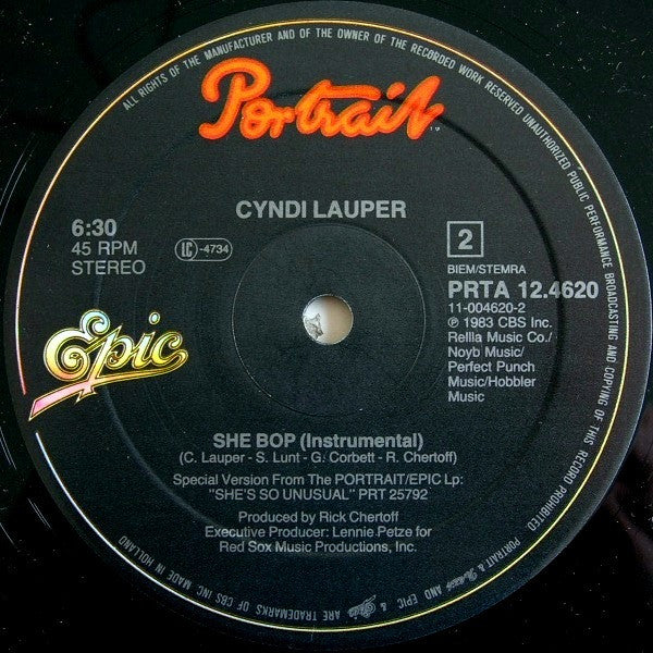 Cyndi Lauper - She Bop (Special Dance Mix) (12", Maxi) - De Platen Aap – Vinylwinkel in Brielle & online webshop voor muziekliefhebbers