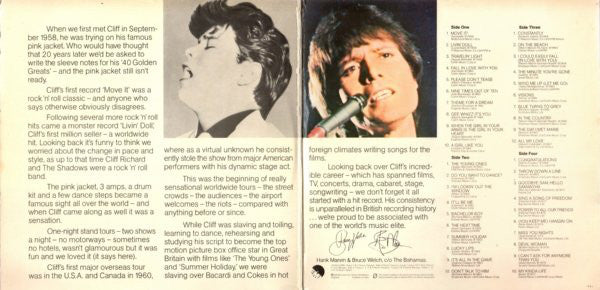 Cliff Richard : 40 Golden Greats (2xLP, Album, Comp, RM)